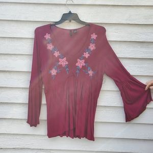 NWT Wine Boho Top